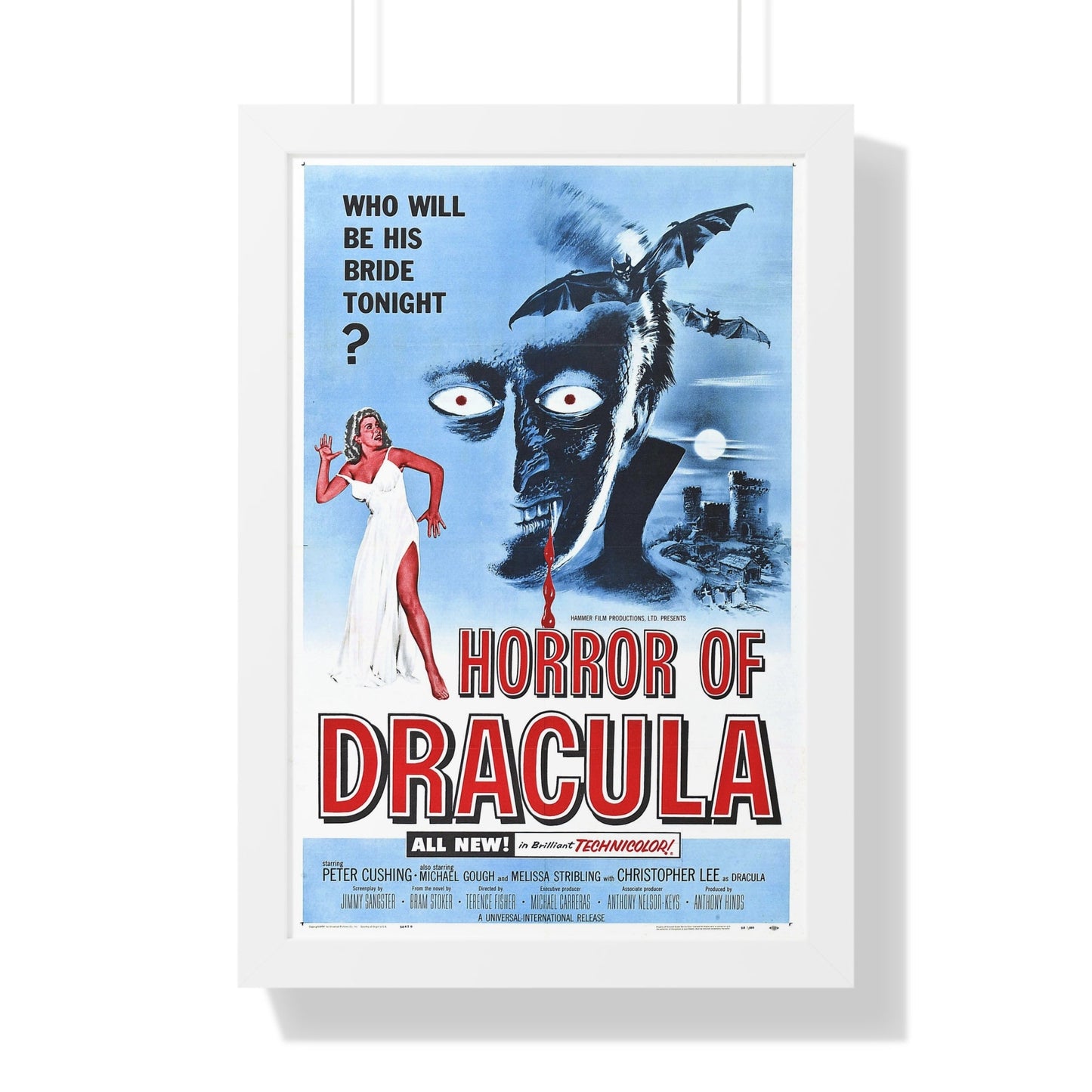 HORROR OF DRACULA 1958 - Framed Movie Poster-16″ x 24″-The Sticker Space