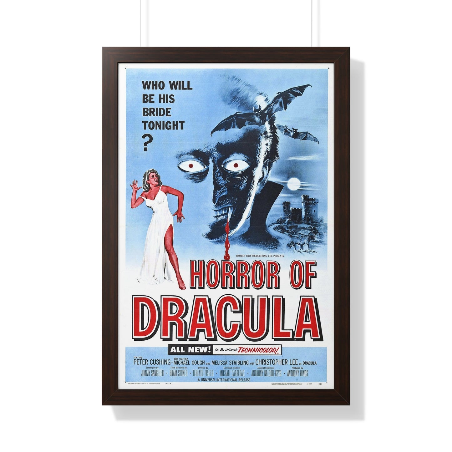 HORROR OF DRACULA 1958 - Framed Movie Poster-20" x 30"-The Sticker Space