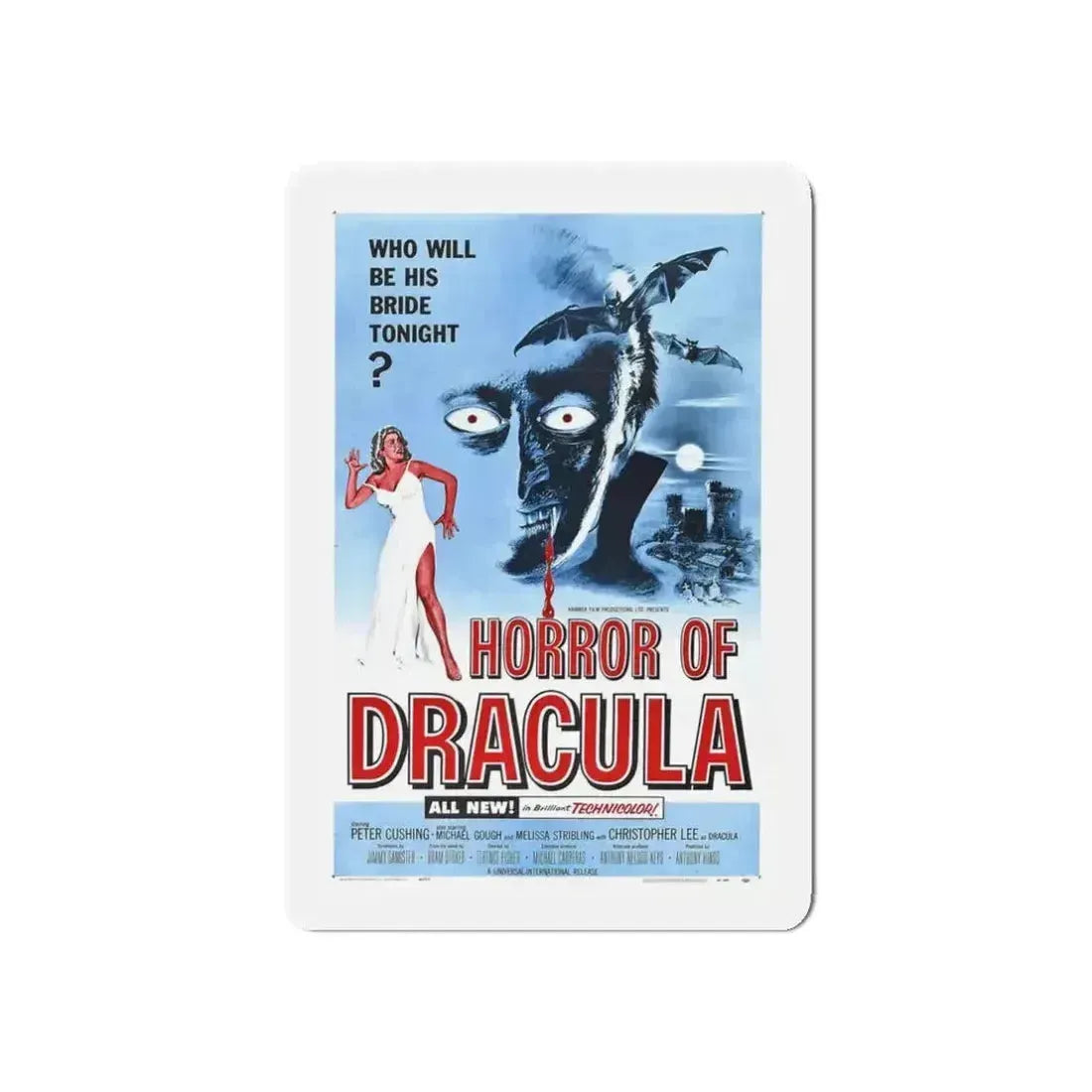 HORROR OF DRACULA 1958 Movie Poster - Refrigerator Magnet - The Sticker Space