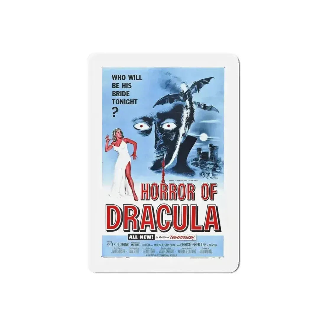 HORROR OF DRACULA 1958 Movie Poster - Refrigerator Magnet - The Sticker Space