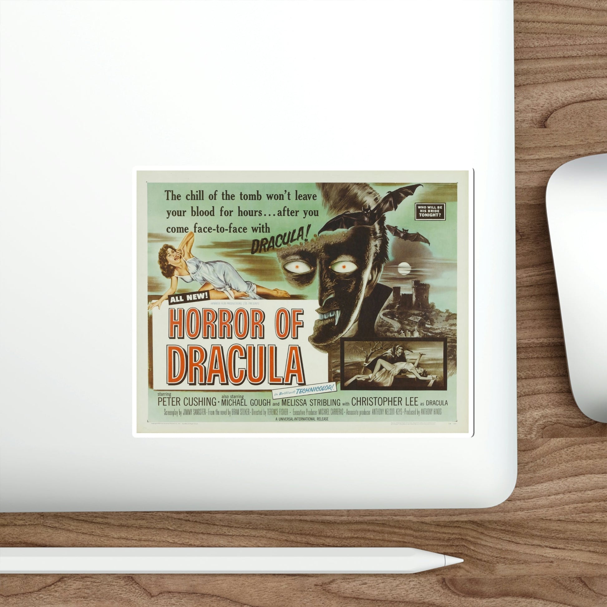 Horror of Dracula 1958 Movie Poster STICKER Vinyl Die-Cut Decal-The Sticker Space