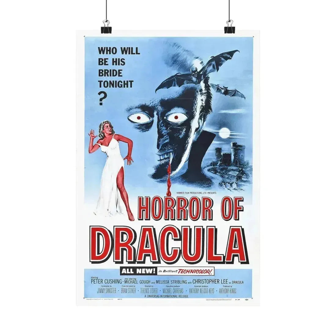 HORROR OF DRACULA 1958 - Paper Movie Poster 12″ x 18″ Matte - The Sticker Space