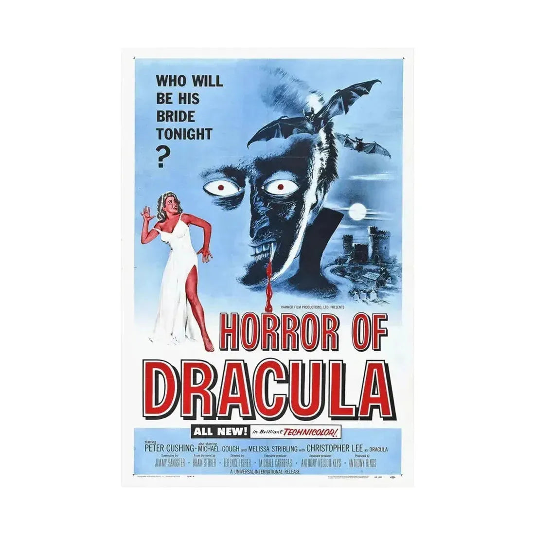 HORROR OF DRACULA 1958 - Paper Movie Poster - The Sticker Space