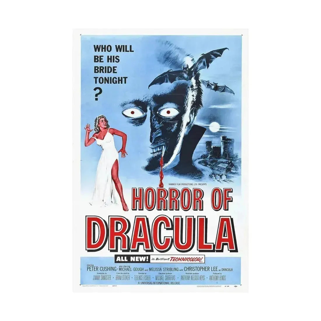 HORROR OF DRACULA 1958 - Paper Movie Poster - The Sticker Space