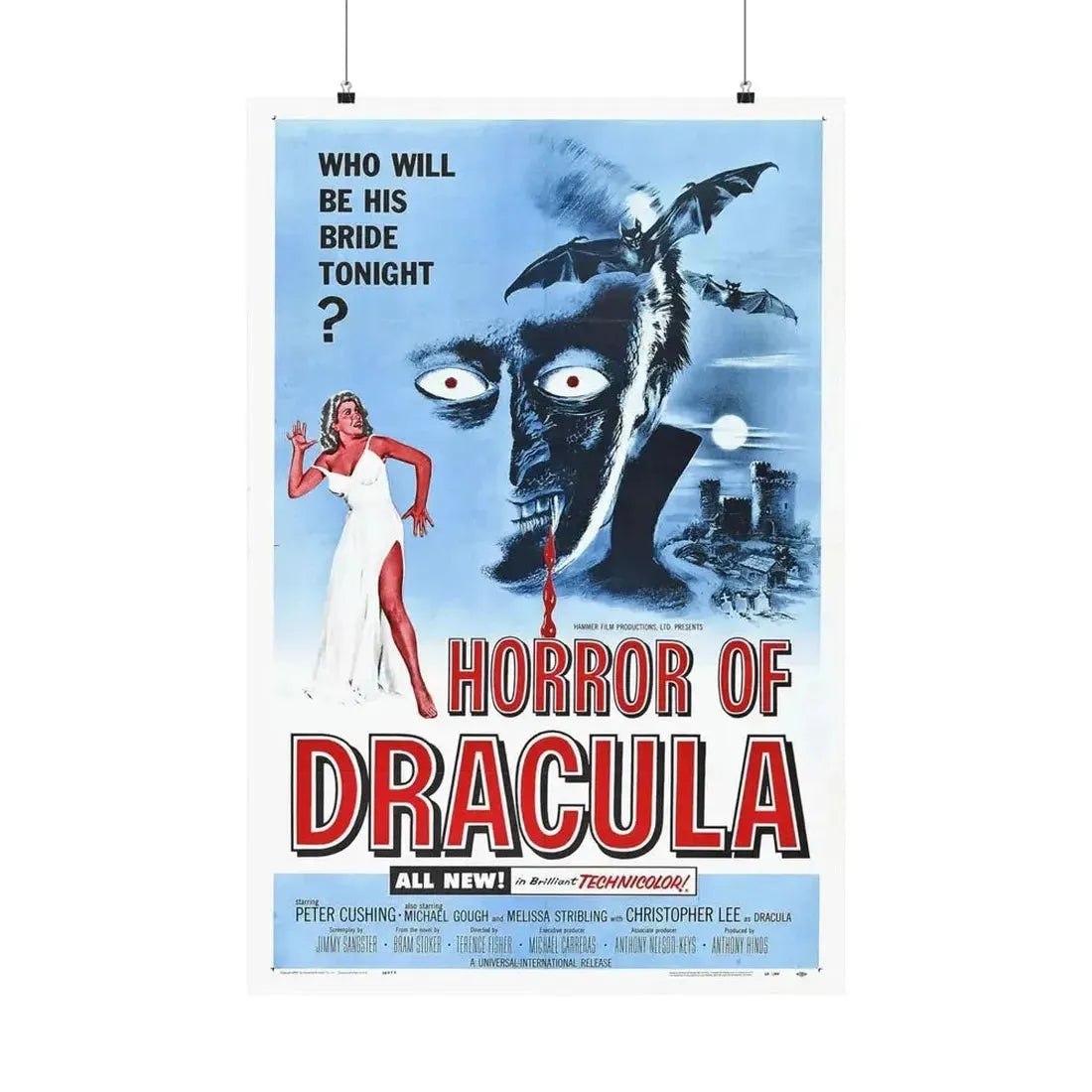 HORROR OF DRACULA 1958 - Paper Movie Poster - The Sticker Space