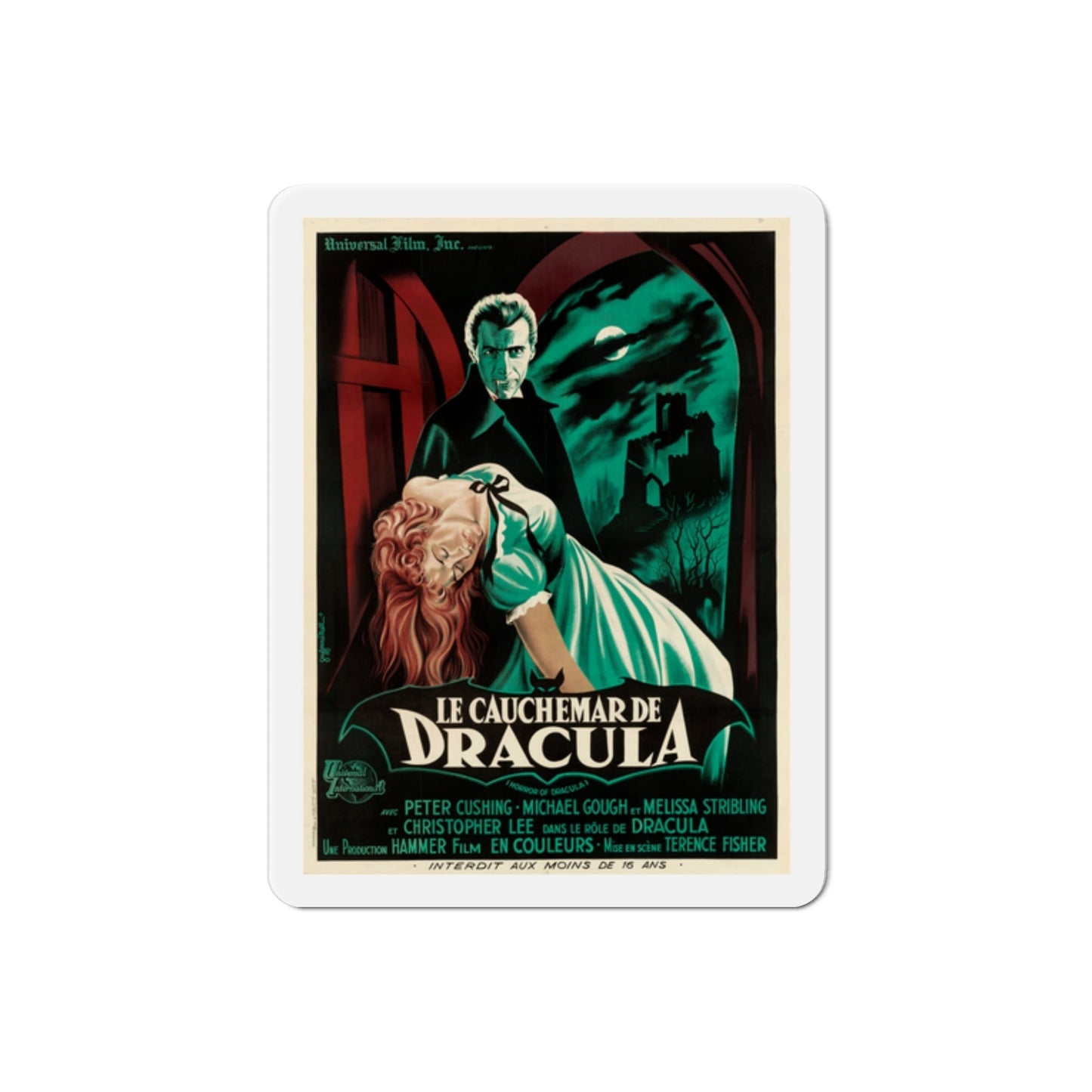 Horror of Dracula 1958 v2 Movie Poster Die-Cut Magnet-2 Inch-The Sticker Space