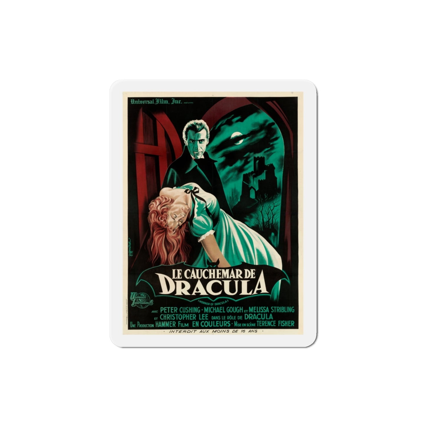 Horror of Dracula 1958 v2 Movie Poster Die-Cut Magnet-3 Inch-The Sticker Space