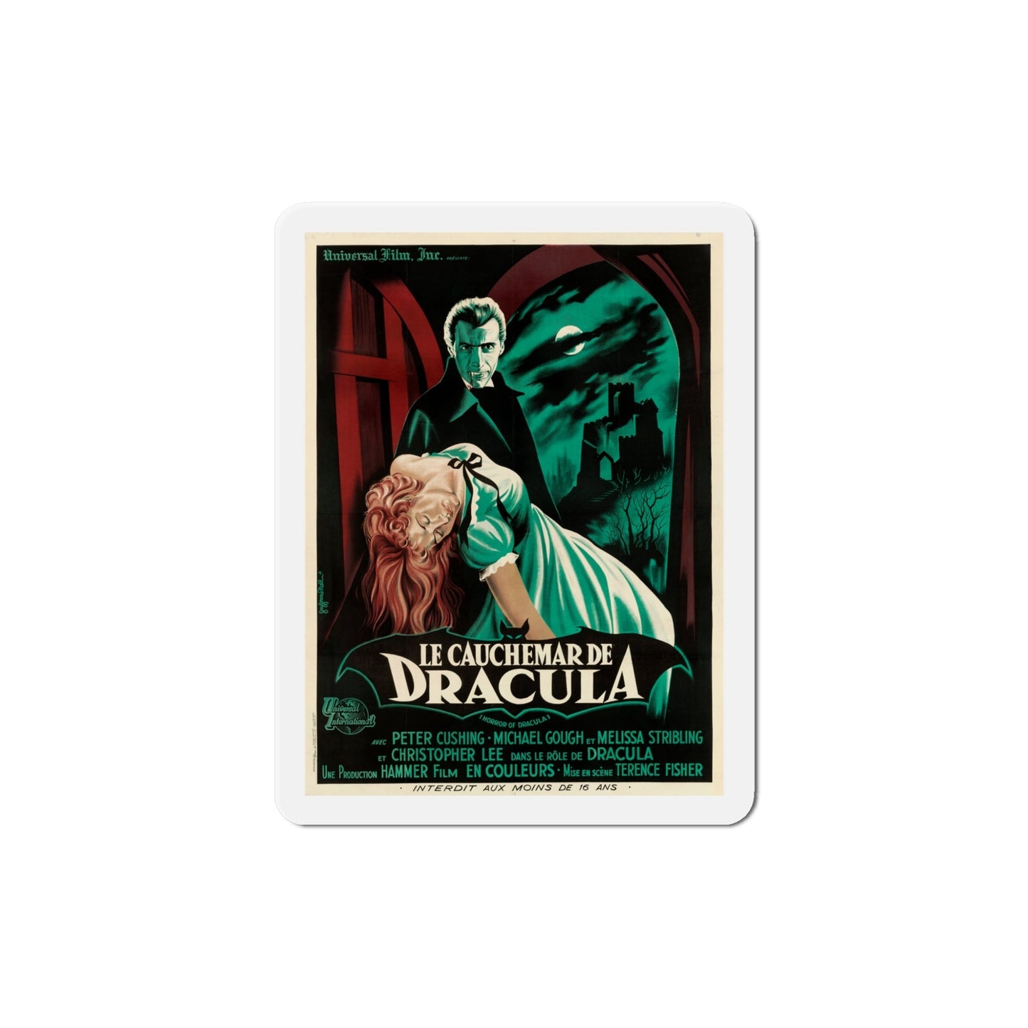 Horror of Dracula 1958 v2 Movie Poster Die-Cut Magnet-5 Inch-The Sticker Space