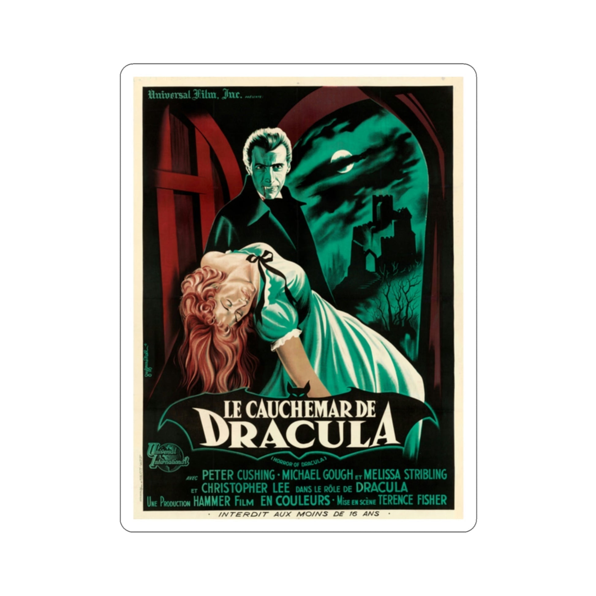 Horror of Dracula 1958 v2 Movie Poster STICKER Vinyl Die-Cut Decal-2 Inch-The Sticker Space