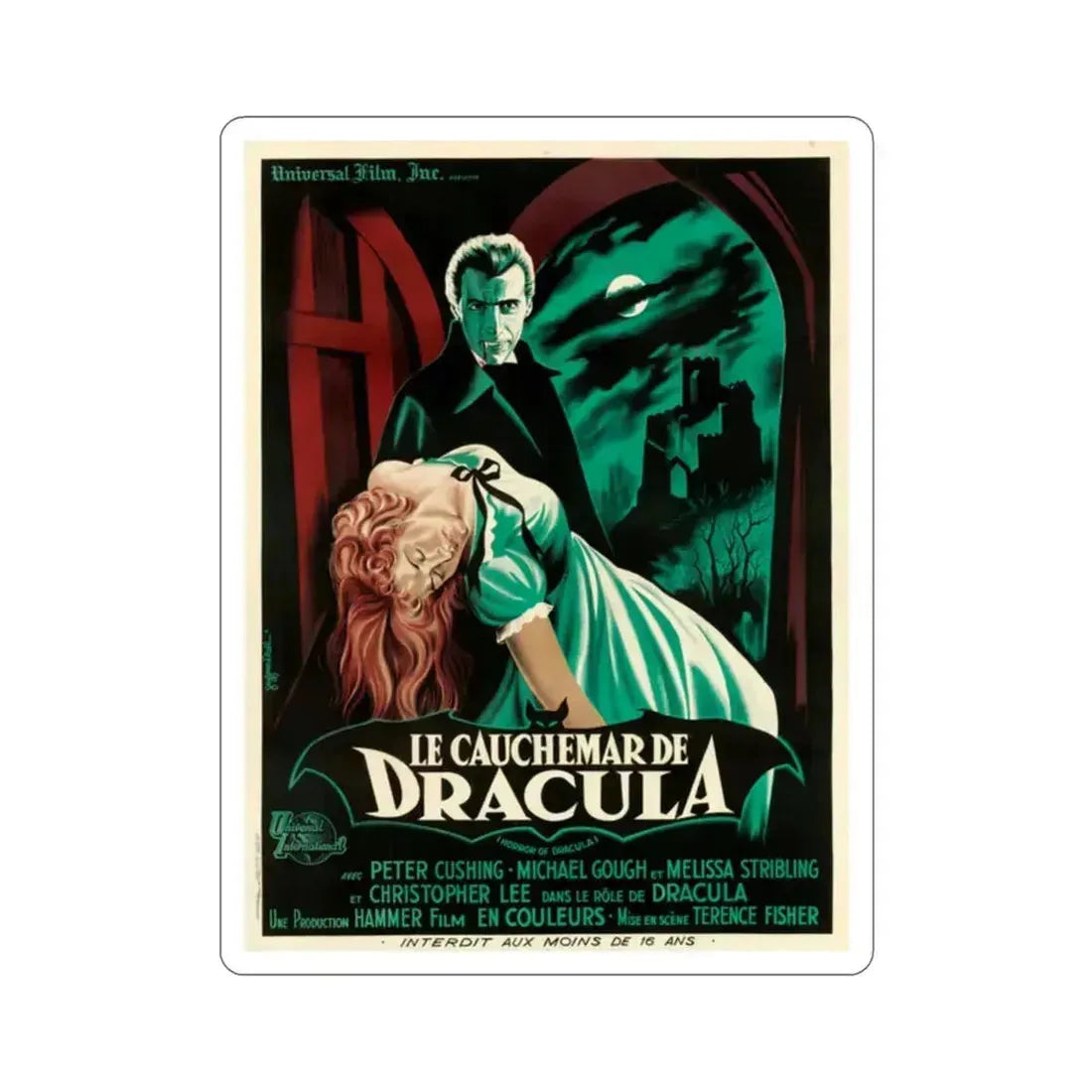 Horror of Dracula 1958 v2 Movie Poster STICKER Vinyl Die-Cut Decal 2 Inch - The Sticker Space