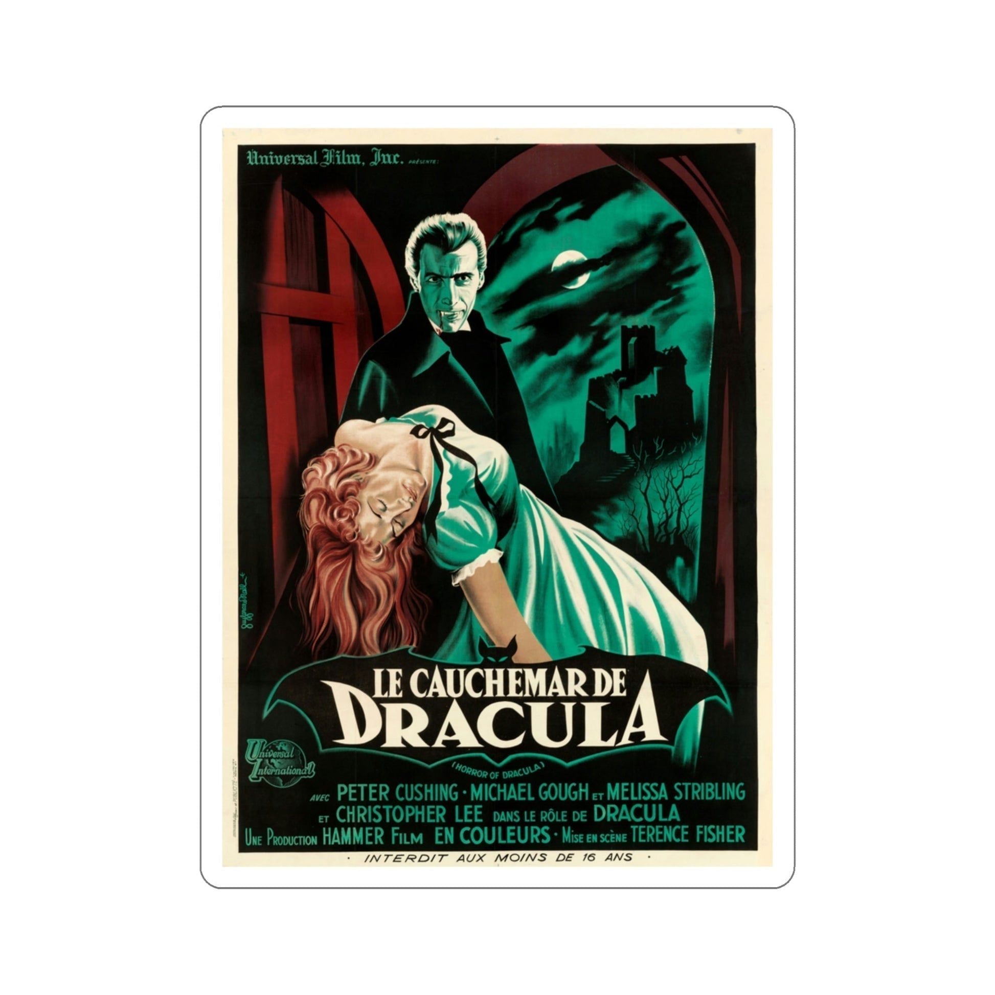 Horror of Dracula 1958 v2 Movie Poster STICKER Vinyl Die-Cut Decal-3 Inch-The Sticker Space