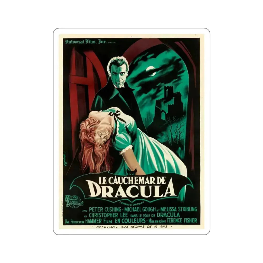 Horror of Dracula 1958 v2 Movie Poster STICKER Vinyl Die-Cut Decal - The Sticker Space