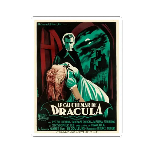 Horror of Dracula 1958 v2 Movie Poster - STICKER Vinyl Kiss-Cut Decal 2 Inch White - The Sticker Space
