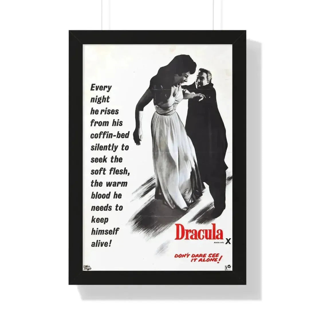 HORROR OF DRACULA (3) 1958 - Framed Movie Poster 16″ x 24″ Black - The Sticker Space