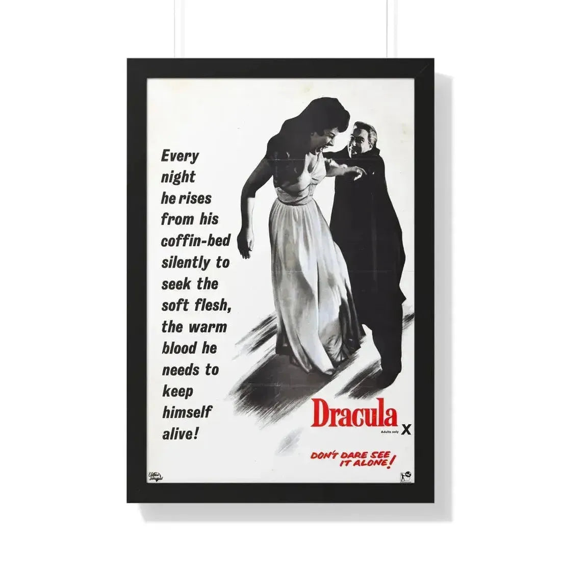 HORROR OF DRACULA (3) 1958 - Framed Movie Poster 20" x 30" Black - The Sticker Space