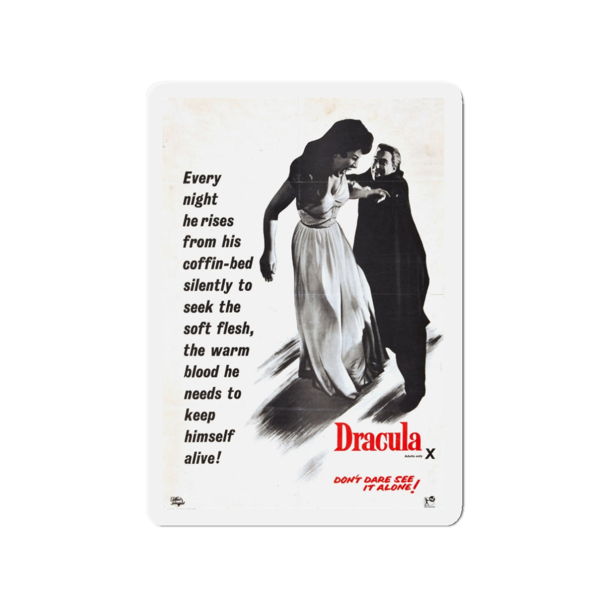 HORROR OF DRACULA (3) 1958 Movie Poster - Die-Cut Magnet-3" x 3"-The Sticker Space