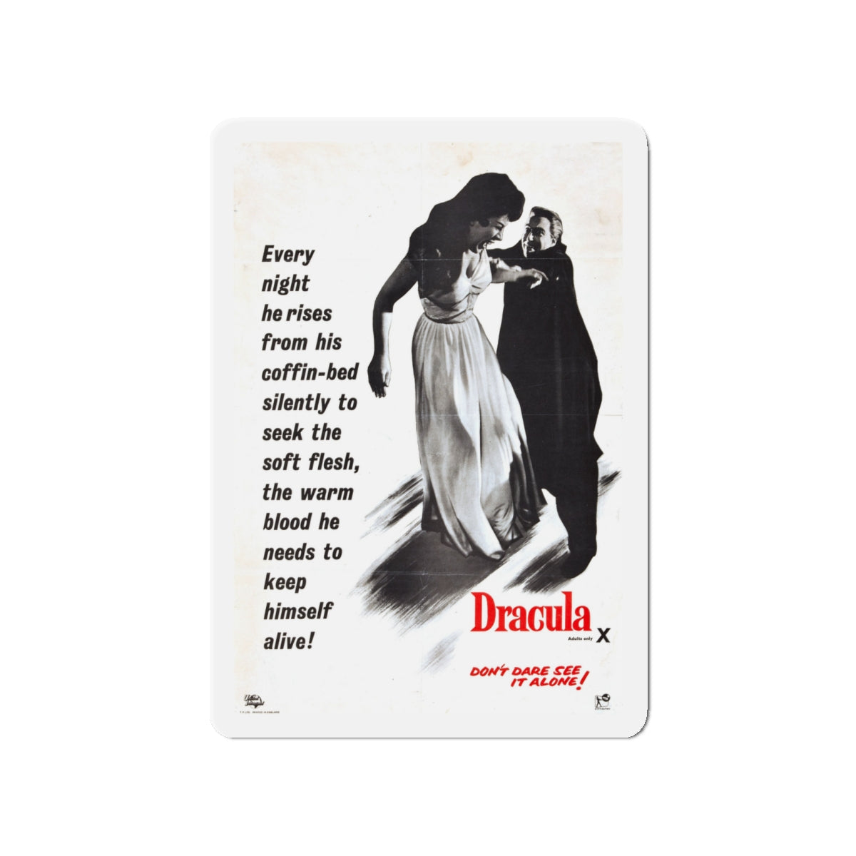 HORROR OF DRACULA (3) 1958 Movie Poster - Die-Cut Magnet-4" x 4"-The Sticker Space