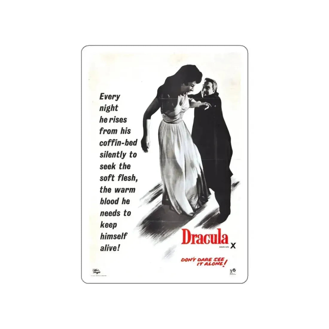HORROR OF DRACULA (3) 1958 Movie Poster STICKER Vinyl Die-Cut Decal 6 Inch - The Sticker Space