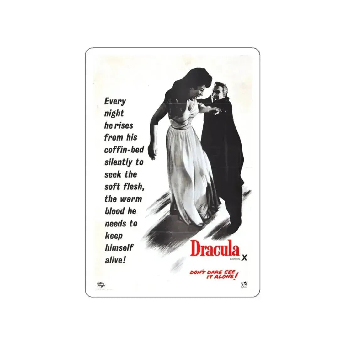 HORROR OF DRACULA (3) 1958 Movie Poster STICKER Vinyl Die-Cut Decal - The Sticker Space