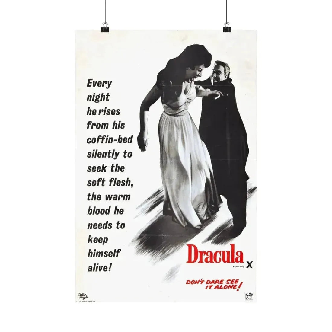 HORROR OF DRACULA (3) 1958 - Paper Movie Poster 16″ x 24″ Matte - The Sticker Space