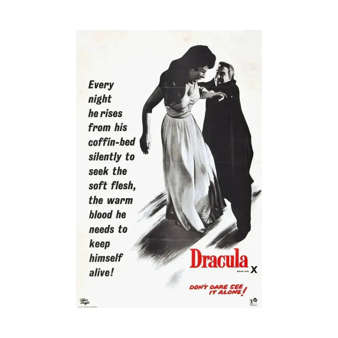 HORROR OF DRACULA (3) 1958 - Paper Movie Poster - The Sticker Space