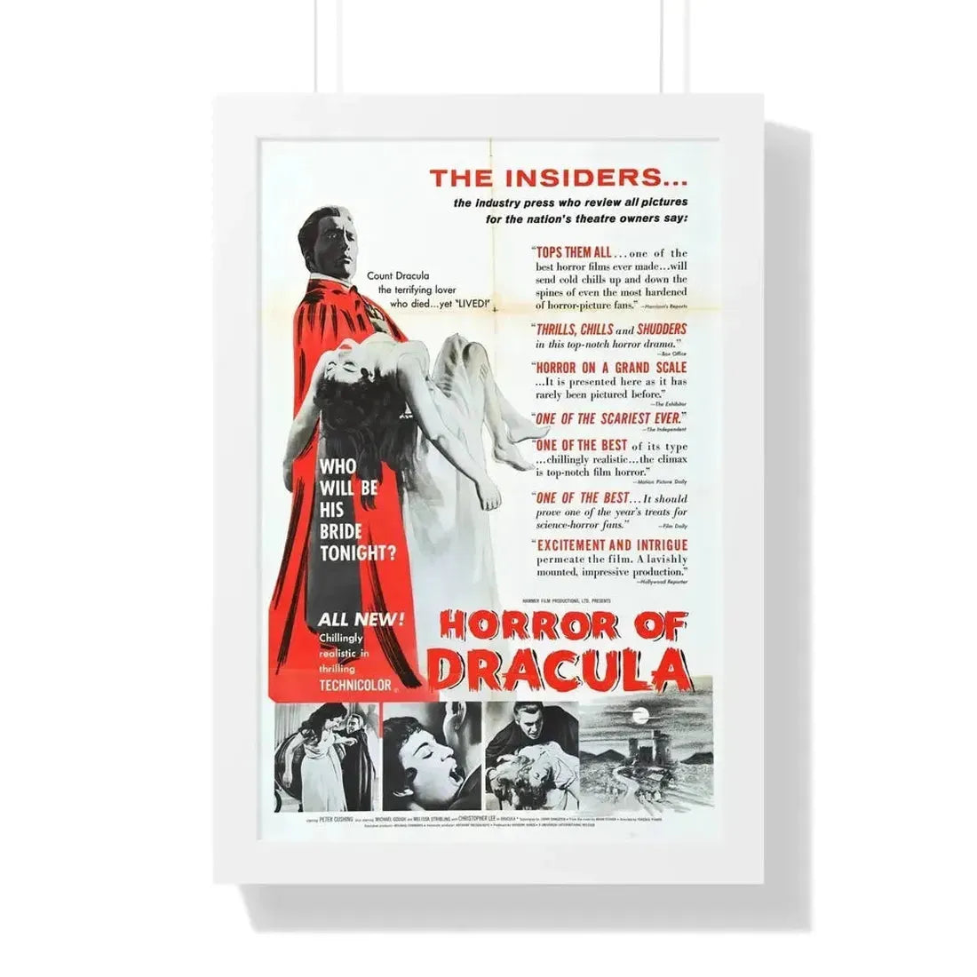 HORROR OF DRACULA (4) 1958 - Framed Movie Poster - The Sticker Space