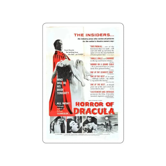 HORROR OF DRACULA (4) 1958 Movie Poster STICKER Vinyl Die-Cut Decal 2 Inch - The Sticker Space