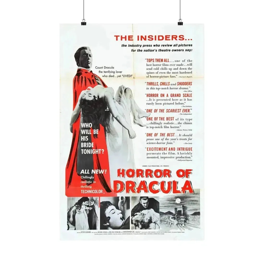 HORROR OF DRACULA (4) 1958 - Paper Movie Poster 20″ x 30″ Matte - The Sticker Space