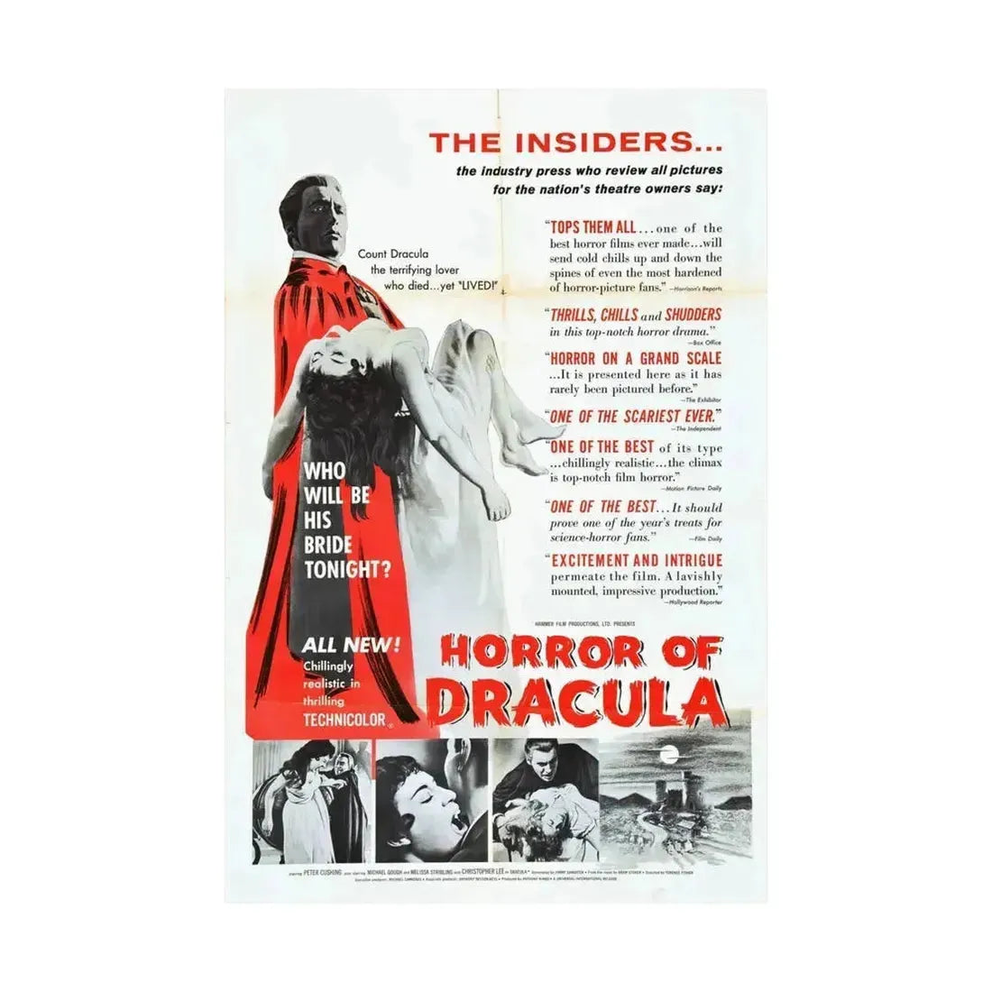 HORROR OF DRACULA (4) 1958 - Paper Movie Poster - The Sticker Space