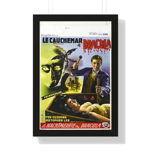 HORROR OF DRACULA (BELGIAN) 1958 - Framed Movie Poster 16″ x 24″ Black - The Sticker Space