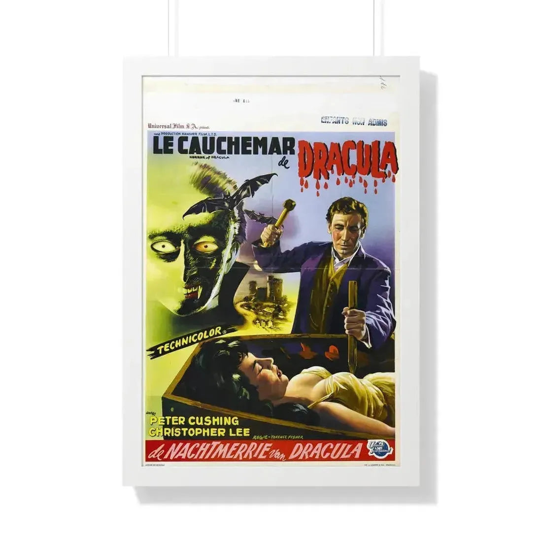 HORROR OF DRACULA (BELGIAN) 1958 - Framed Movie Poster 20" x 30" White - The Sticker Space