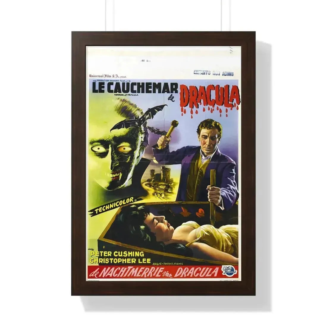 HORROR OF DRACULA (BELGIAN) 1958 - Framed Movie Poster - The Sticker Space