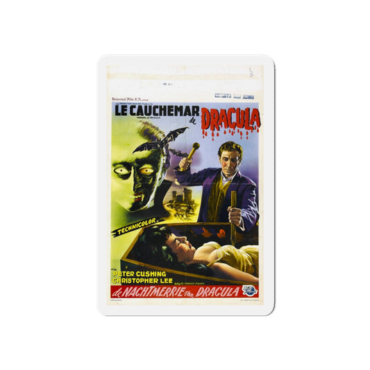 HORROR OF DRACULA (BELGIAN) 1958 Movie Poster - Die-Cut Magnet-6 × 6"-The Sticker Space