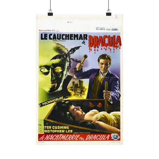 HORROR OF DRACULA (BELGIAN) 1958 - Paper Movie Poster 12″ x 18″ Matte - The Sticker Space