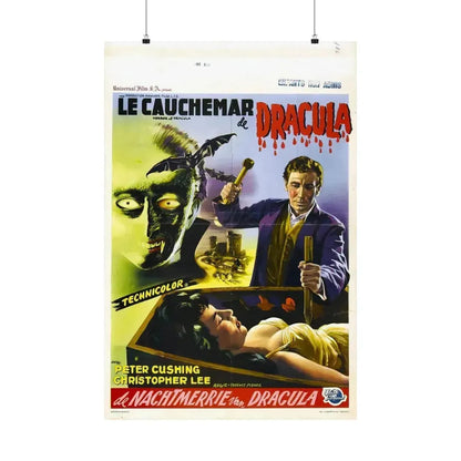 HORROR OF DRACULA (BELGIAN) 1958 - Paper Movie Poster 24″ x 36″ Matte - The Sticker Space