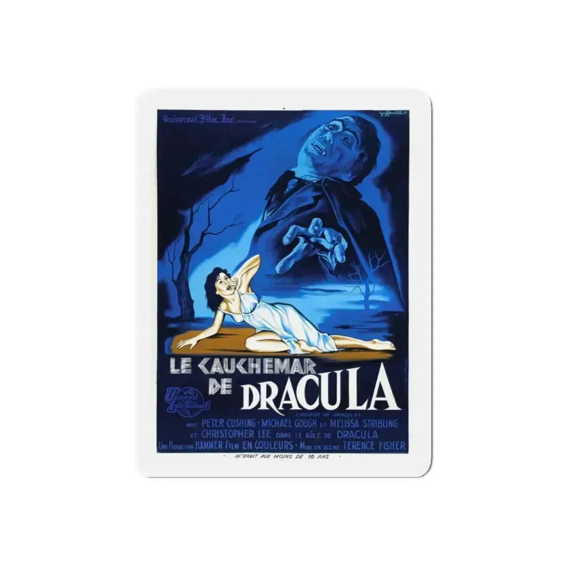 HORROR OF DRACULA (FRENCH) 1958 Movie Poster - Refrigerator Magnet 4 Inch Die-Cut - The Sticker Space