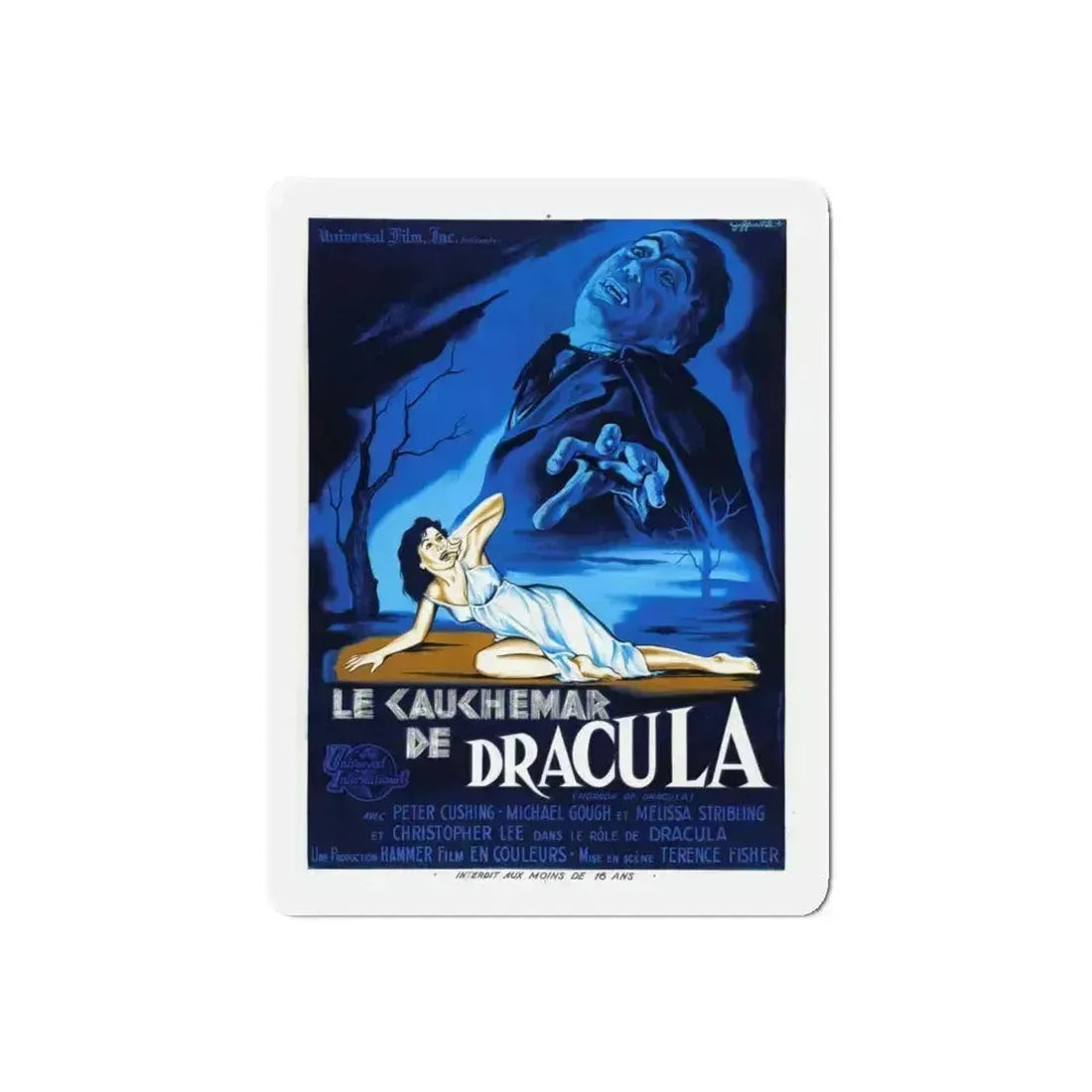 HORROR OF DRACULA (FRENCH) 1958 Movie Poster - Refrigerator Magnet 5 Inch Die-Cut - The Sticker Space