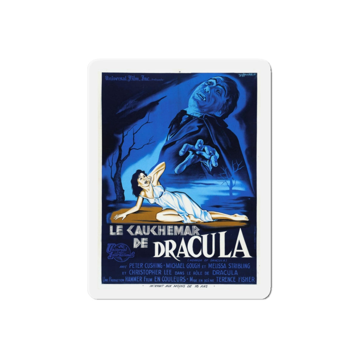 HORROR OF DRACULA (FRENCH) 1958 Movie Poster - Refrigerator Magnet-6 Inch-The Sticker Space