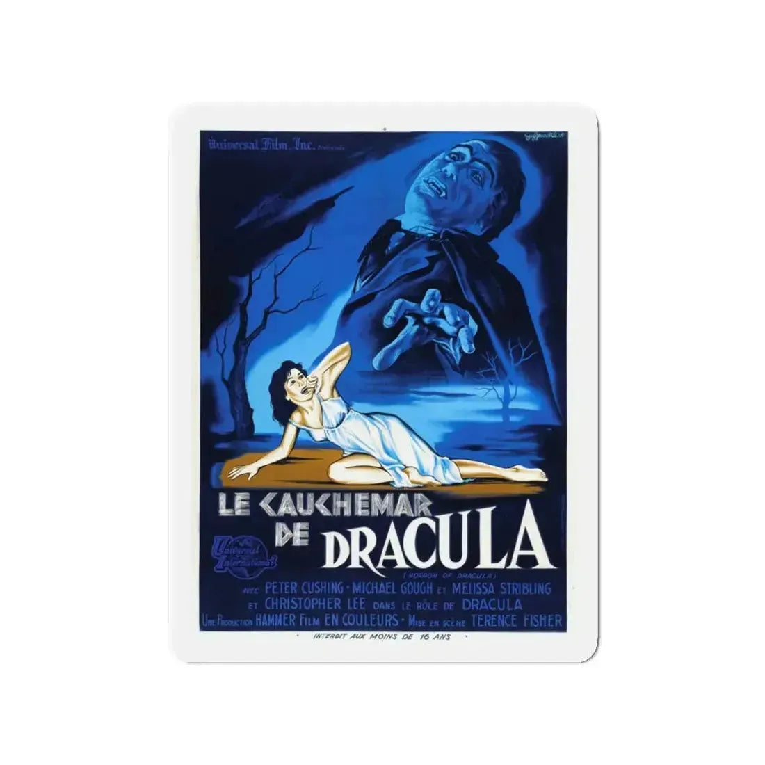 HORROR OF DRACULA (FRENCH) 1958 Movie Poster - Refrigerator Magnet - The Sticker Space