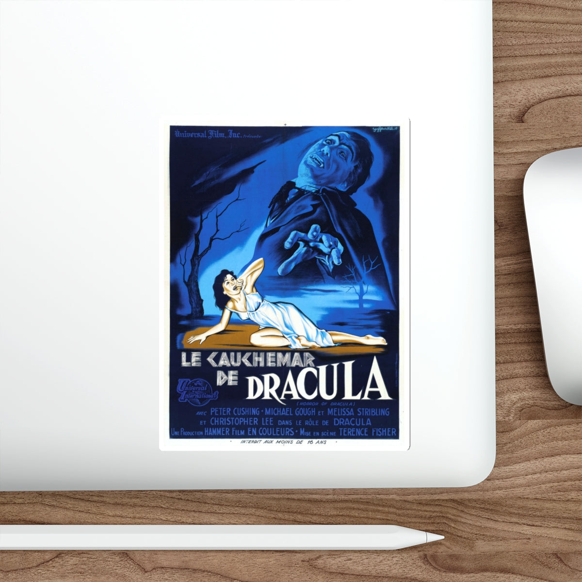 HORROR OF DRACULA (FRENCH) 1958 Movie Poster STICKER Vinyl Die-Cut Decal-The Sticker Space