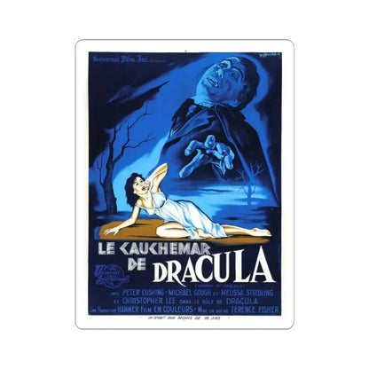 HORROR OF DRACULA (FRENCH) 1958 Movie Poster - STICKER Vinyl Kiss-Cut Decal 4 Inch White - The Sticker Space