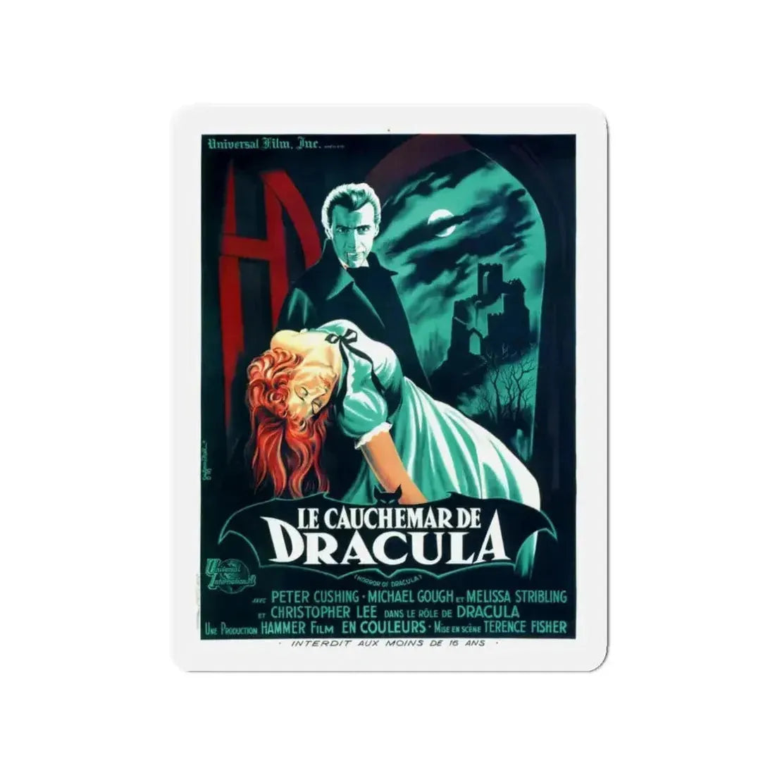 HORROR OF DRACULA (FRENCH) 2 1958 Movie Poster - Refrigerator Magnet - The Sticker Space