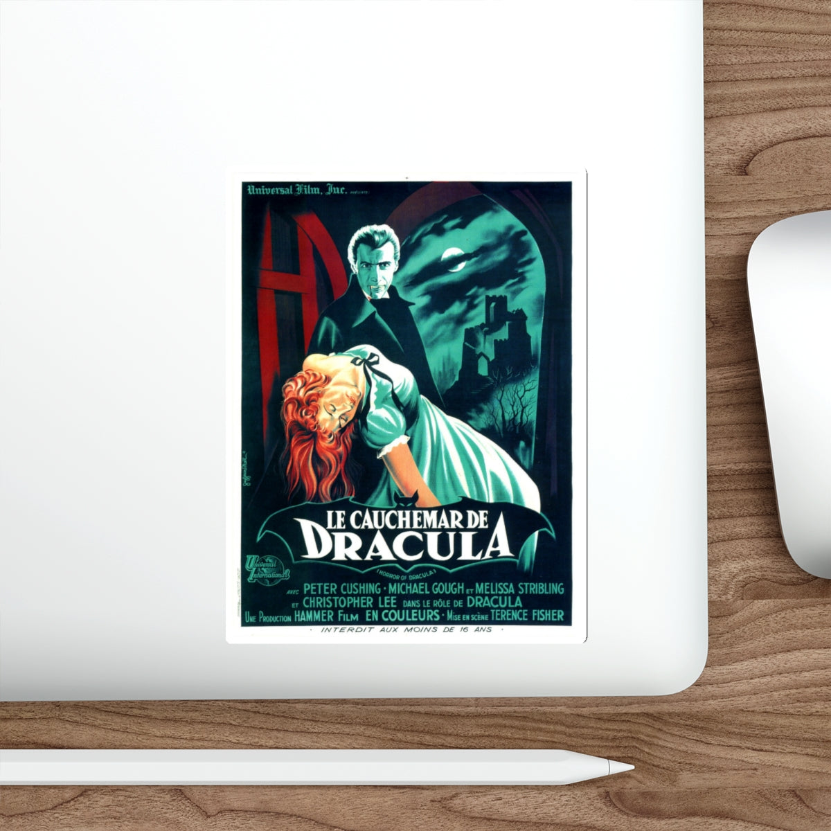 HORROR OF DRACULA (FRENCH) 2 1958 Movie Poster STICKER Vinyl Die-Cut Decal-The Sticker Space