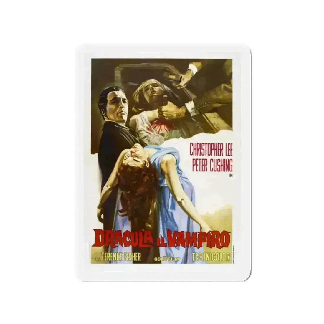 HORROR OF DRACULA (ITALIAN) 1958 Movie Poster - Refrigerator Magnet - The Sticker Space