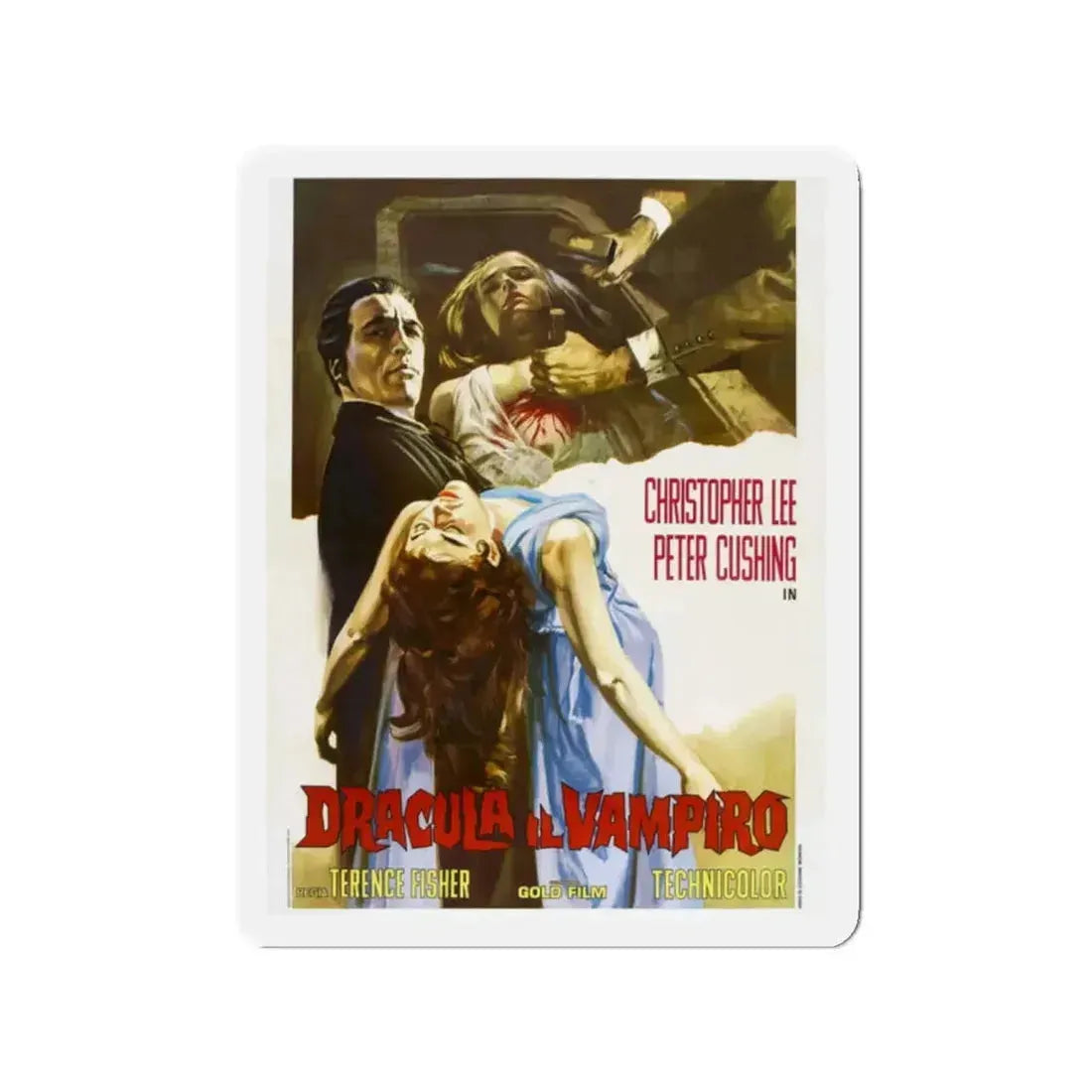 HORROR OF DRACULA (ITALIAN) 1958 Movie Poster - Refrigerator Magnet - The Sticker Space
