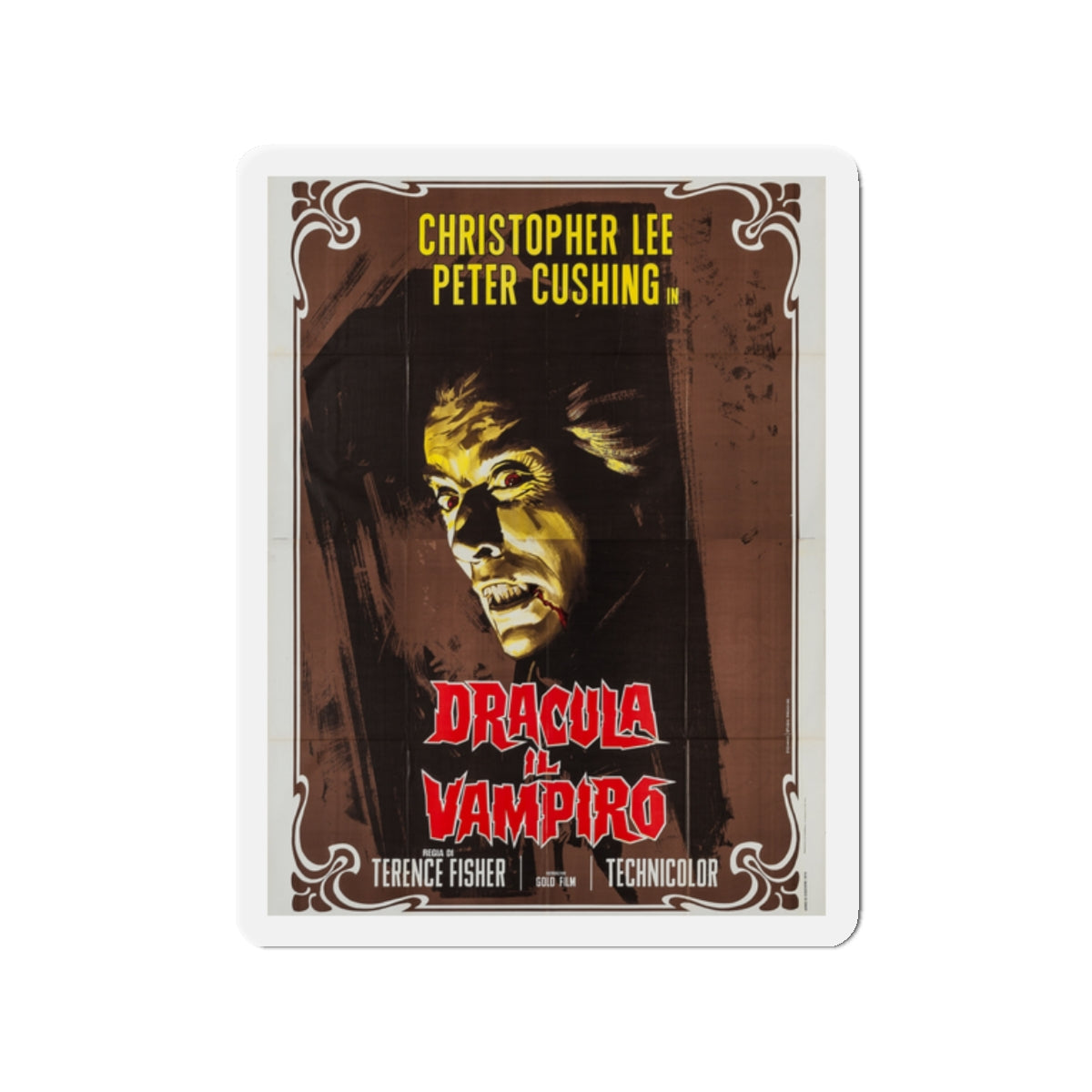 HORROR OF DRACULA (ITALIAN) 2 1958 Movie Poster - Die-Cut Magnet-2" x 2"-The Sticker Space