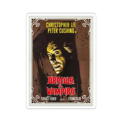 HORROR OF DRACULA (ITALIAN) 2 1958 Movie Poster - STICKER Vinyl Kiss-Cut Decal 3 Inch White - The Sticker Space