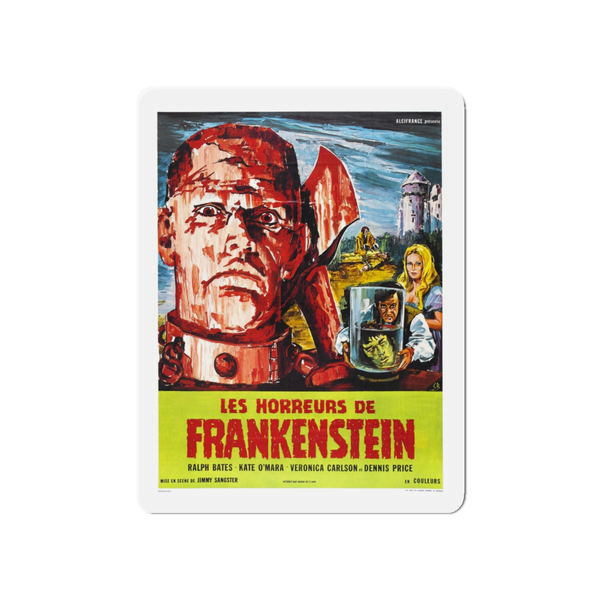 HORROR OF FRANKENSTEIN 1970 Movie Poster - Die-Cut Magnet-5" x 5"-The Sticker Space