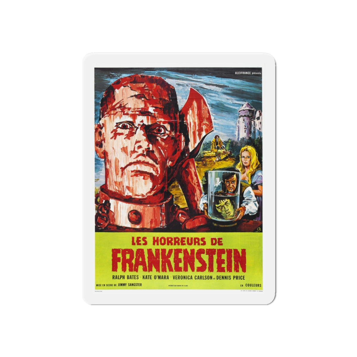 HORROR OF FRANKENSTEIN 1970 Movie Poster - Die-Cut Magnet-6 × 6"-The Sticker Space