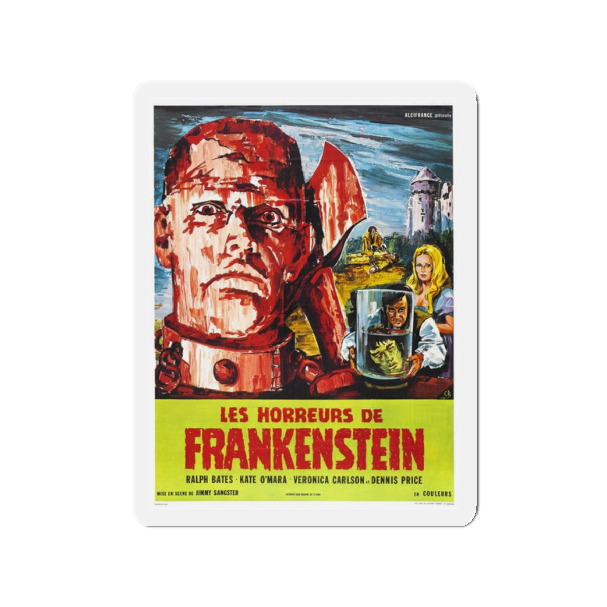 HORROR OF FRANKENSTEIN 1970 Movie Poster - Refrigerator Magnet-2" x 2"-The Sticker Space